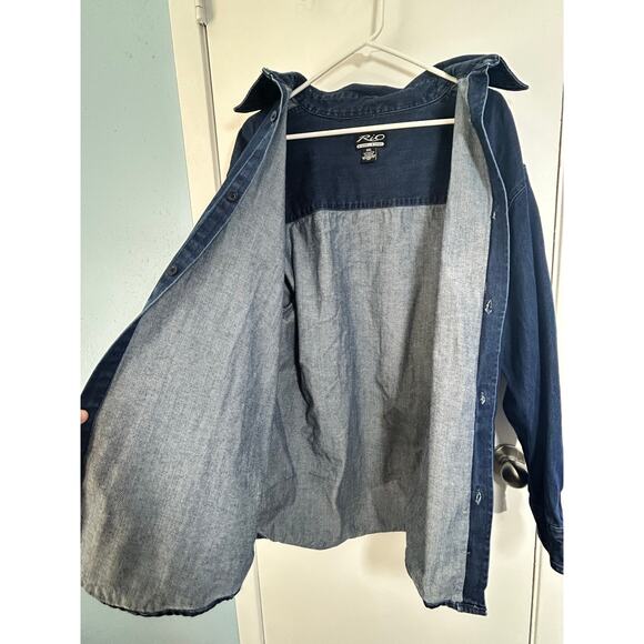 Denim Shacket Chore Shirt Mens XXL Merill & Forbes Heavy Denim Workwear - Picture 8 of 8